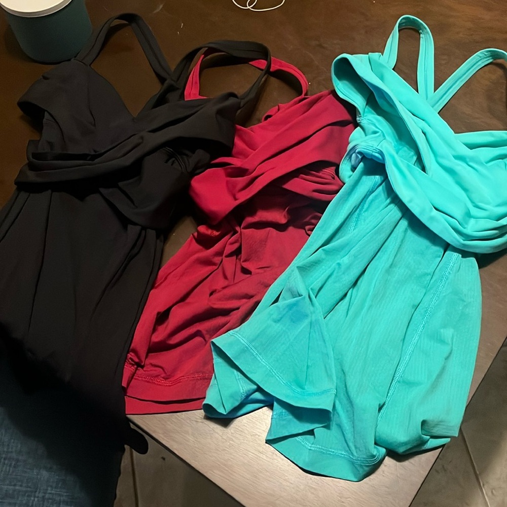 Set of three Lululemon tank tops